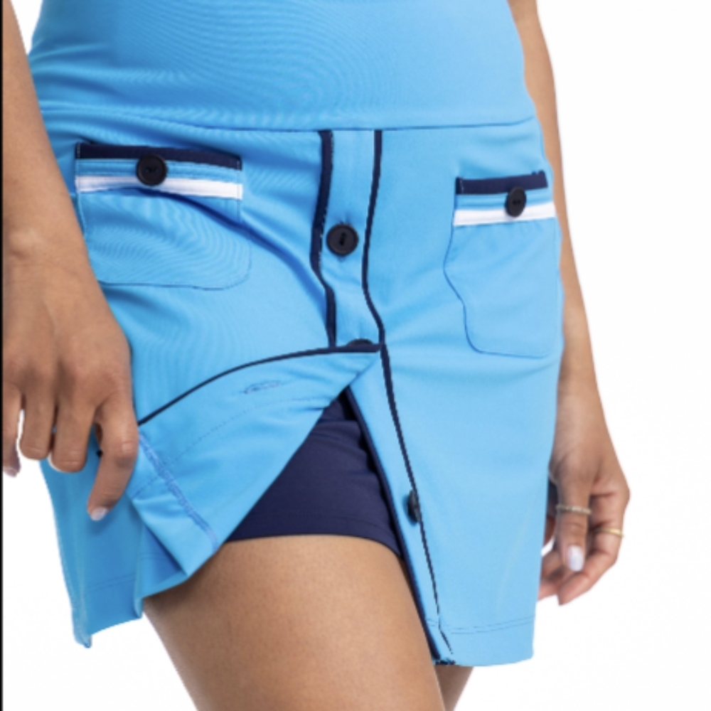 Kinona Pacific Blue Golf Skort Stylish Athletic Tennis Skirt Built-in Shorts - Picture 6 of 8